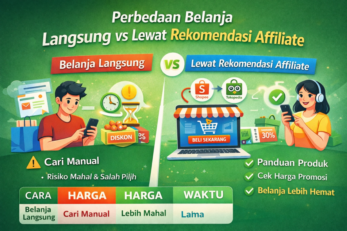 Perbedaan Belanja Langsung vs Lewat Rekomendasi Affiliate