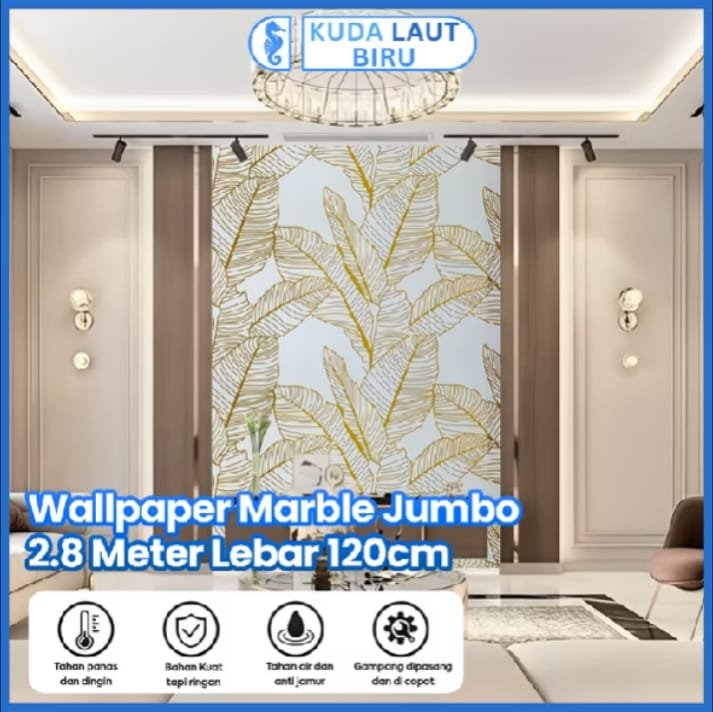 Wallpaper Dinding Motif Vinyl Marble Foam